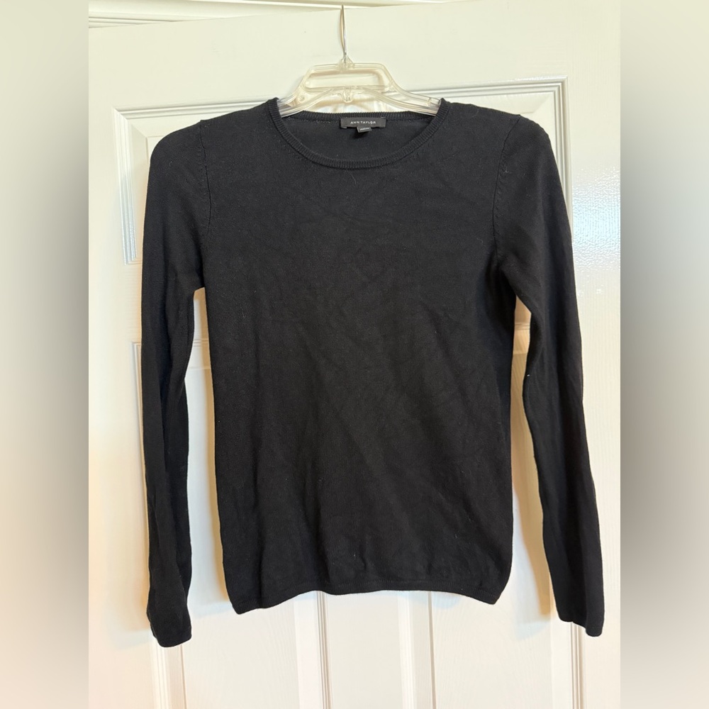 ANN TAYLOR Black Long Sleeve Sweater XS